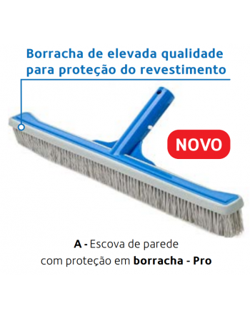 Escova de parede com proteção em borracha - Série Pro