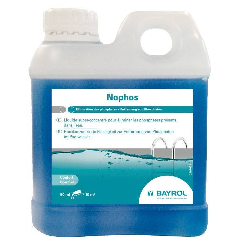 Nophos eliminador de Fosfatos líquido, marca Bayrol. 1 litro